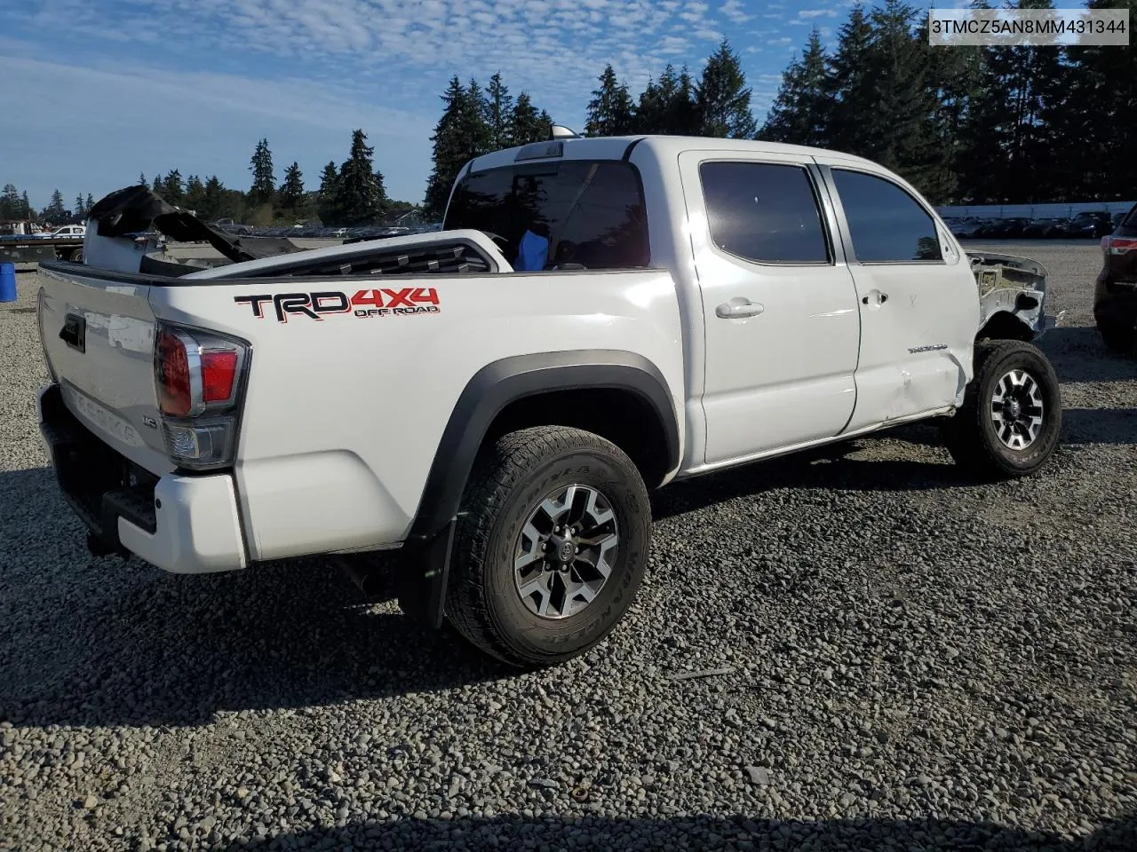 2021 Toyota Tacoma Double Cab VIN: 3TMCZ5AN8MM431344 Lot: 73798634