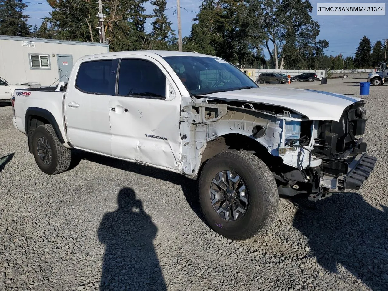 2021 Toyota Tacoma Double Cab VIN: 3TMCZ5AN8MM431344 Lot: 73798634