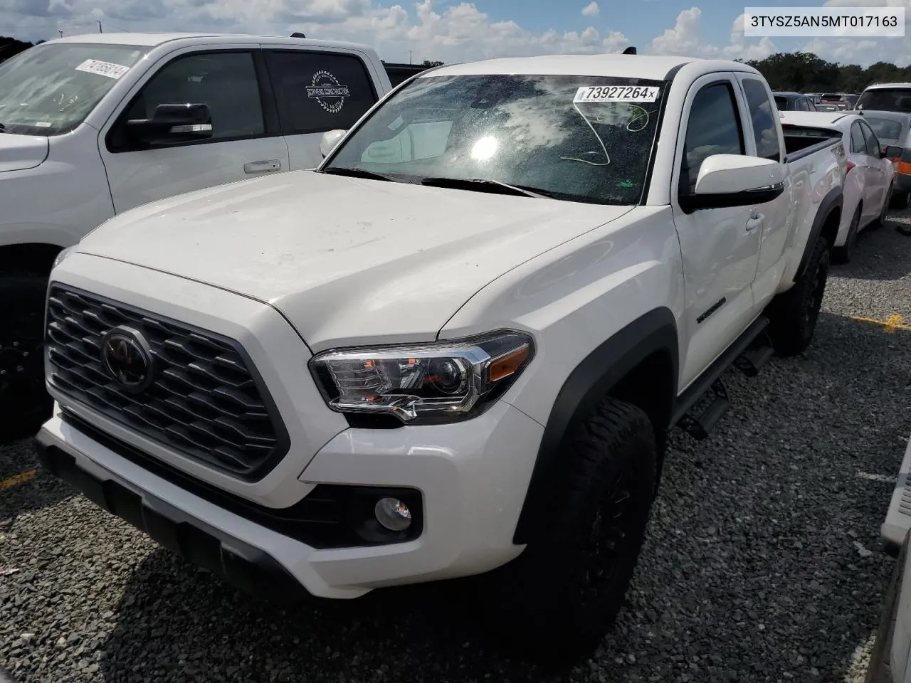 2021 Toyota Tacoma Access Cab VIN: 3TYSZ5AN5MT017163 Lot: 73927264