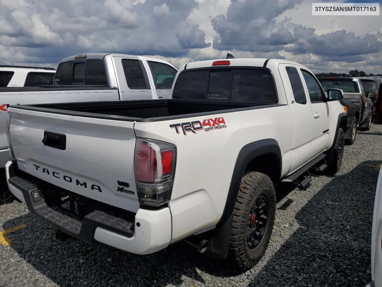 2021 Toyota Tacoma Access Cab VIN: 3TYSZ5AN5MT017163 Lot: 73927264