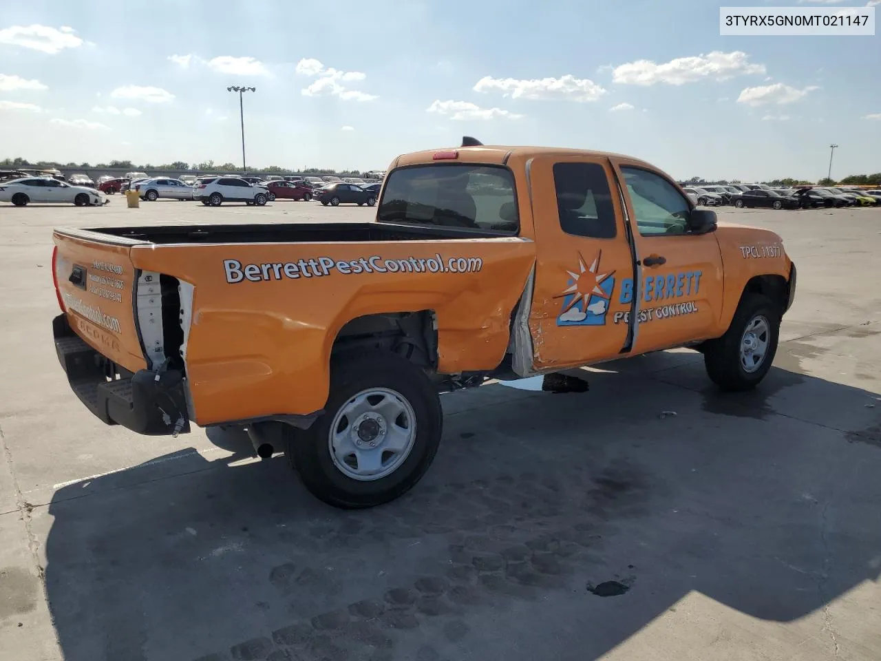 2021 Toyota Tacoma Access Cab VIN: 3TYRX5GN0MT021147 Lot: 74196934