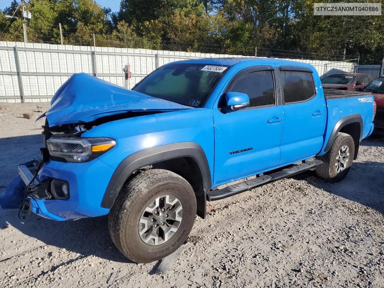 2021 Toyota Tacoma Double Cab VIN: 3TYCZ5AN0MT040886 Lot: 74327934