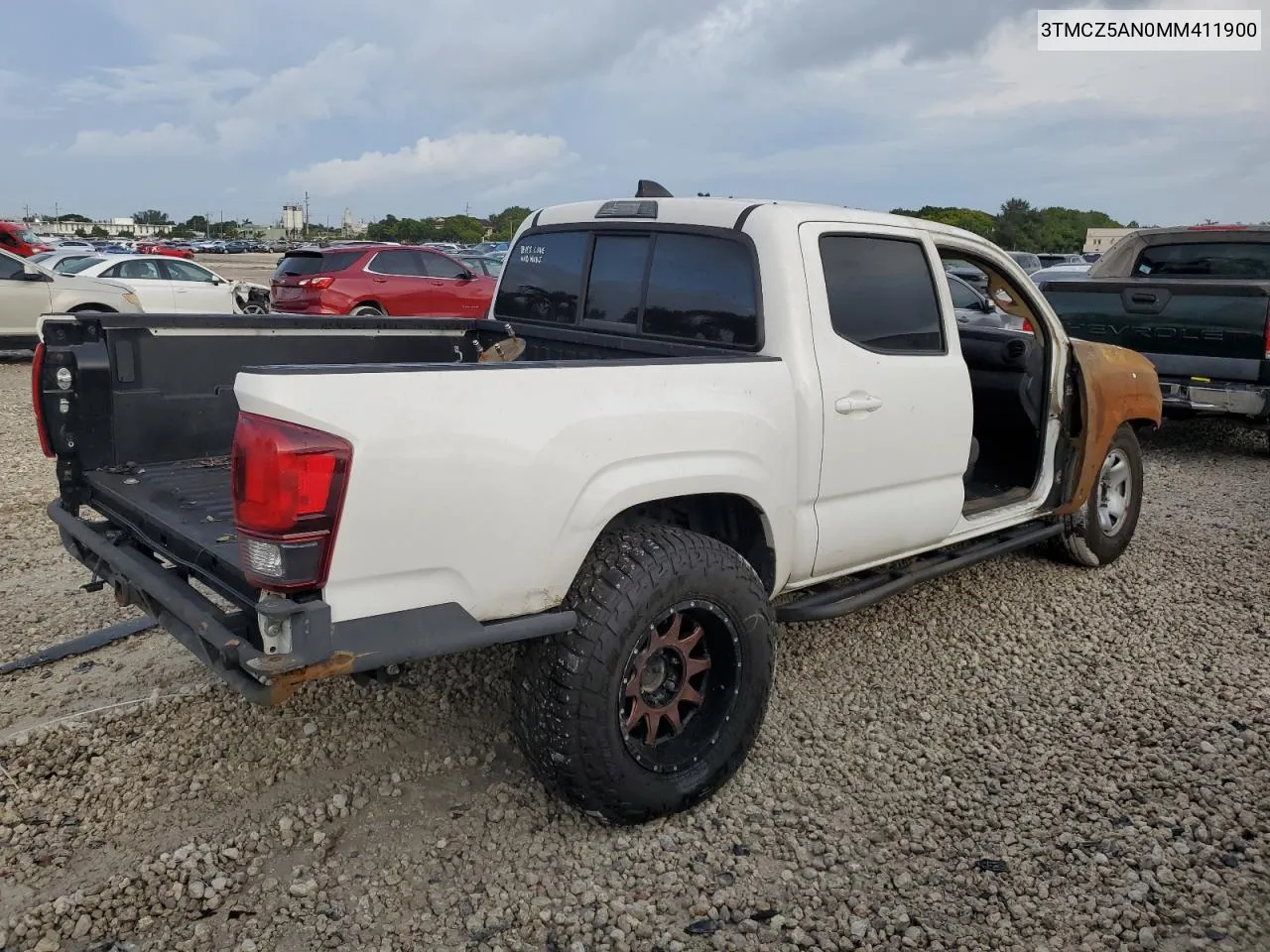 2021 Toyota Tacoma Double Cab VIN: 3TMCZ5AN0MM411900 Lot: 74548214