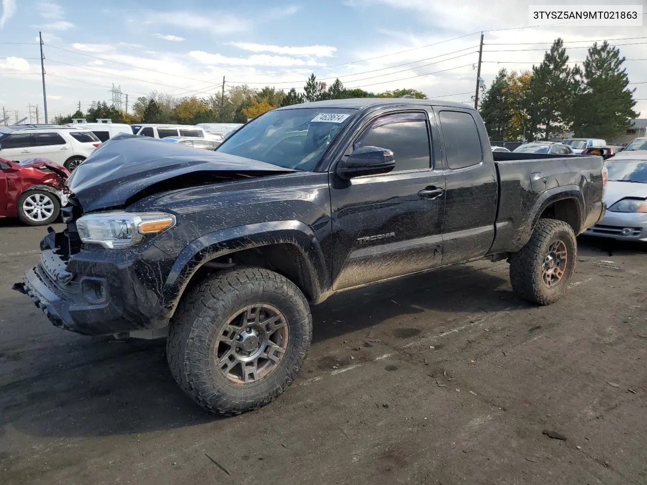 2021 Toyota Tacoma Access Cab VIN: 3TYSZ5AN9MT021863 Lot: 74628614