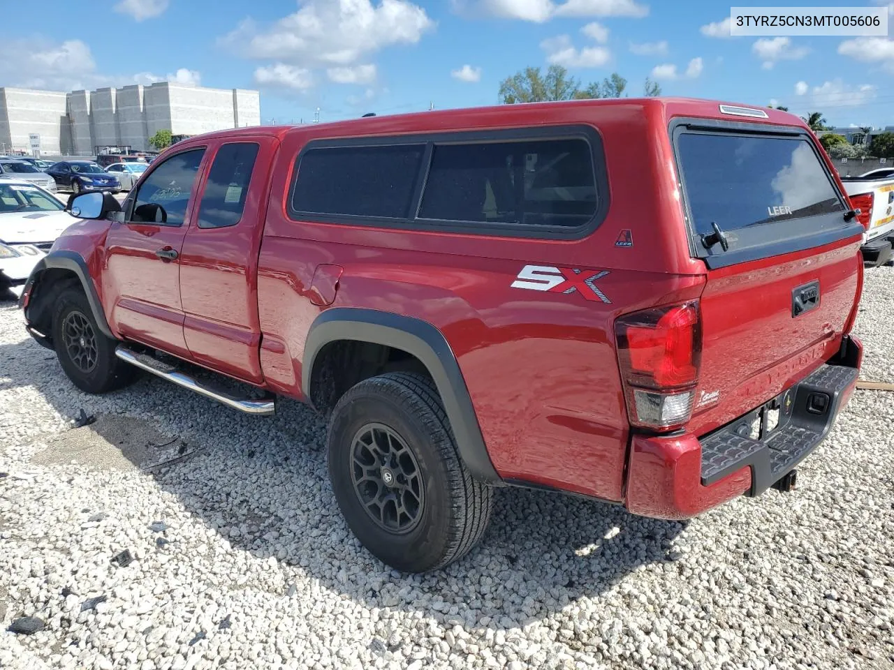 2021 Toyota Tacoma Access Cab VIN: 3TYRZ5CN3MT005606 Lot: 75533263