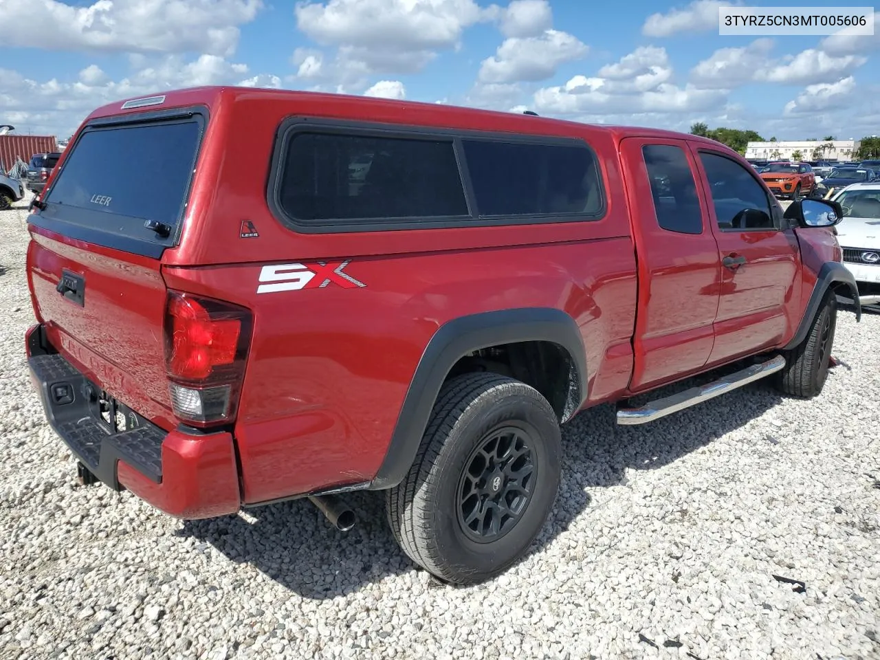 2021 Toyota Tacoma Access Cab VIN: 3TYRZ5CN3MT005606 Lot: 75533263