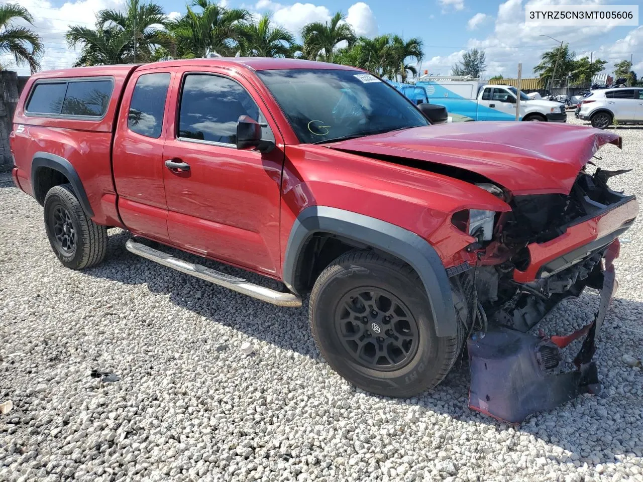 2021 Toyota Tacoma Access Cab VIN: 3TYRZ5CN3MT005606 Lot: 75533263