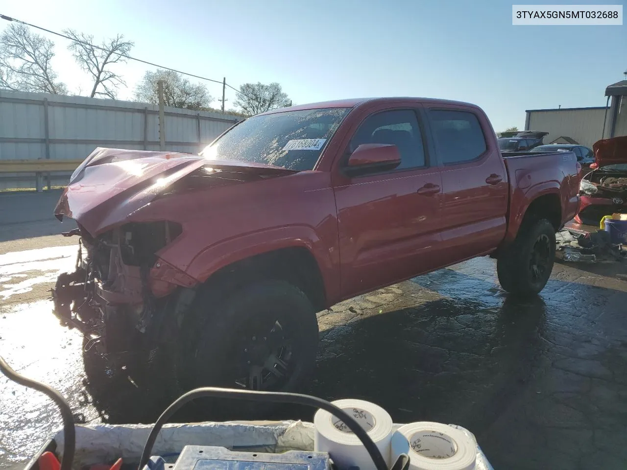 2021 Toyota Tacoma Double Cab VIN: 3TYAX5GN5MT032688 Lot: 76168004