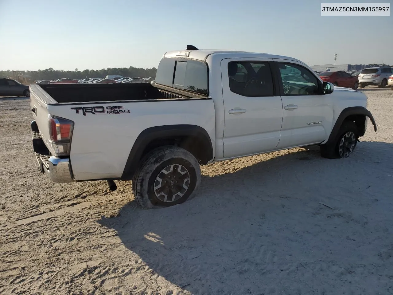 2021 Toyota Tacoma Double Cab VIN: 3TMAZ5CN3MM155997 Lot: 76235564