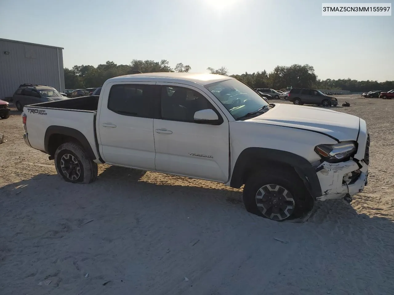 2021 Toyota Tacoma Double Cab VIN: 3TMAZ5CN3MM155997 Lot: 76235564