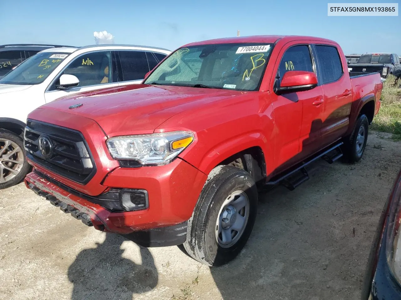 2021 Toyota Tacoma Double Cab VIN: 5TFAX5GN8MX193865 Lot: 77004044