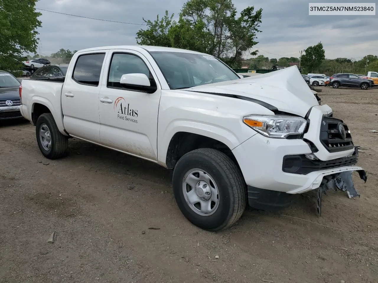 2022 Toyota Tacoma Double Cab VIN: 3TMCZ5AN7NM523840 Lot: 51841644