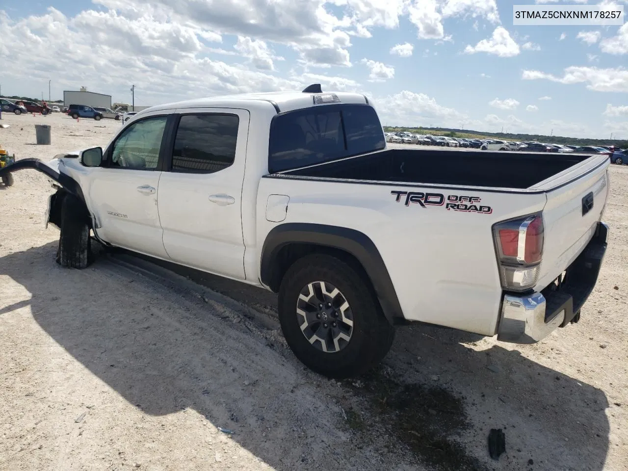 2022 Toyota Tacoma Double Cab VIN: 3TMAZ5CNXNM178257 Lot: 62194764