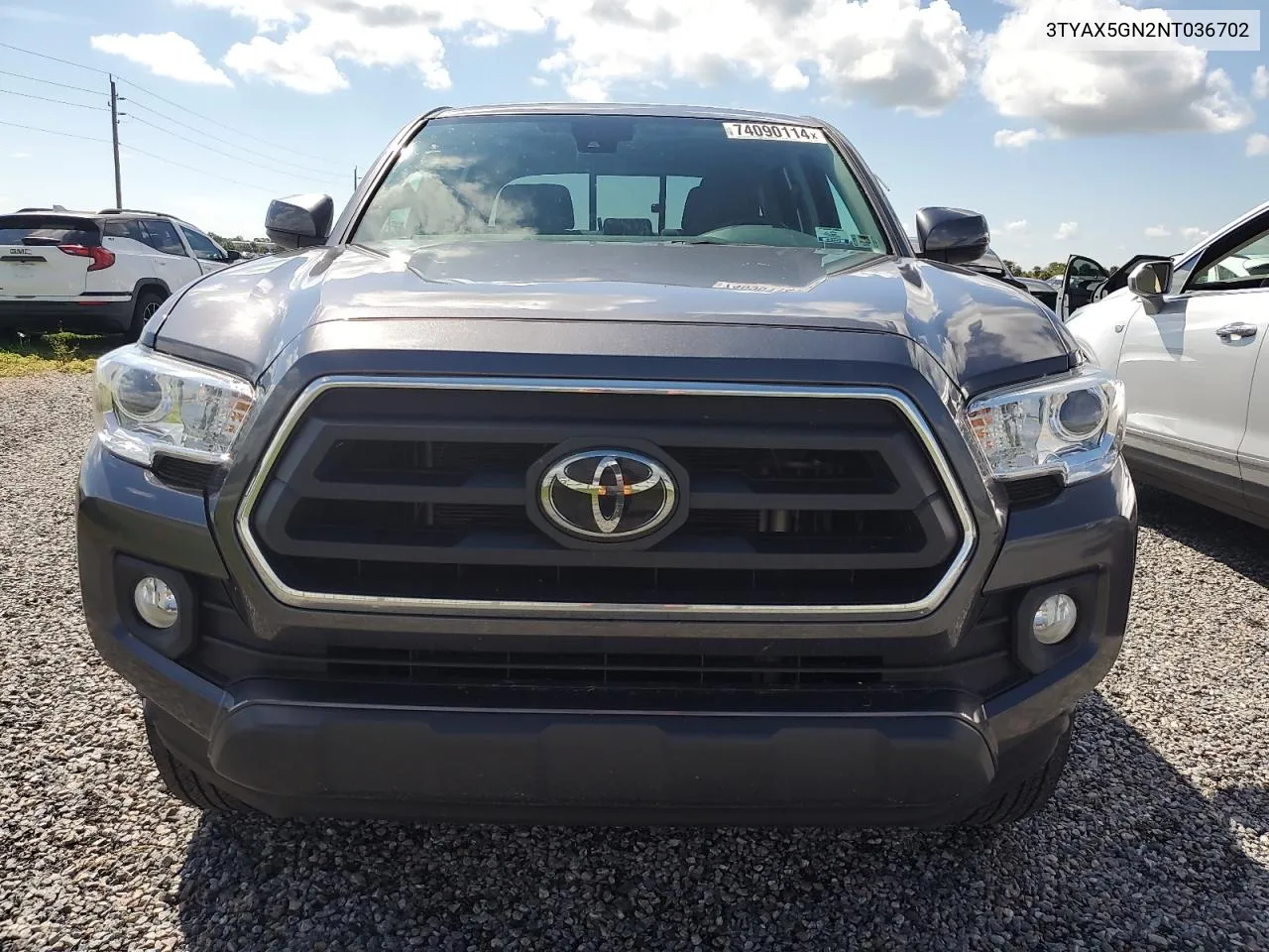 2022 Toyota Tacoma Double Cab VIN: 3TYAX5GN2NT036702 Lot: 74090114