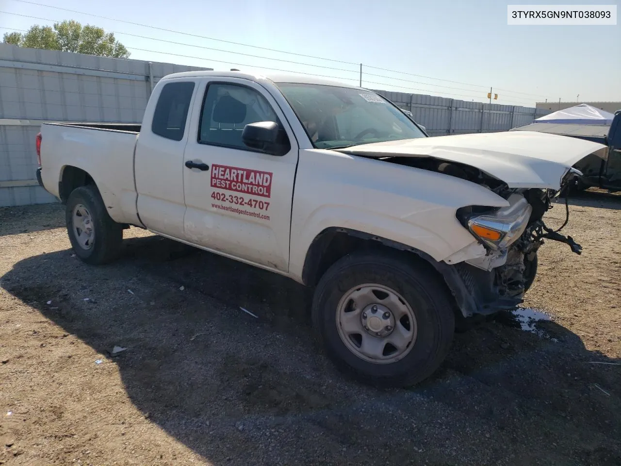 2022 Toyota Tacoma Access Cab VIN: 3TYRX5GN9NT038093 Lot: 74240384