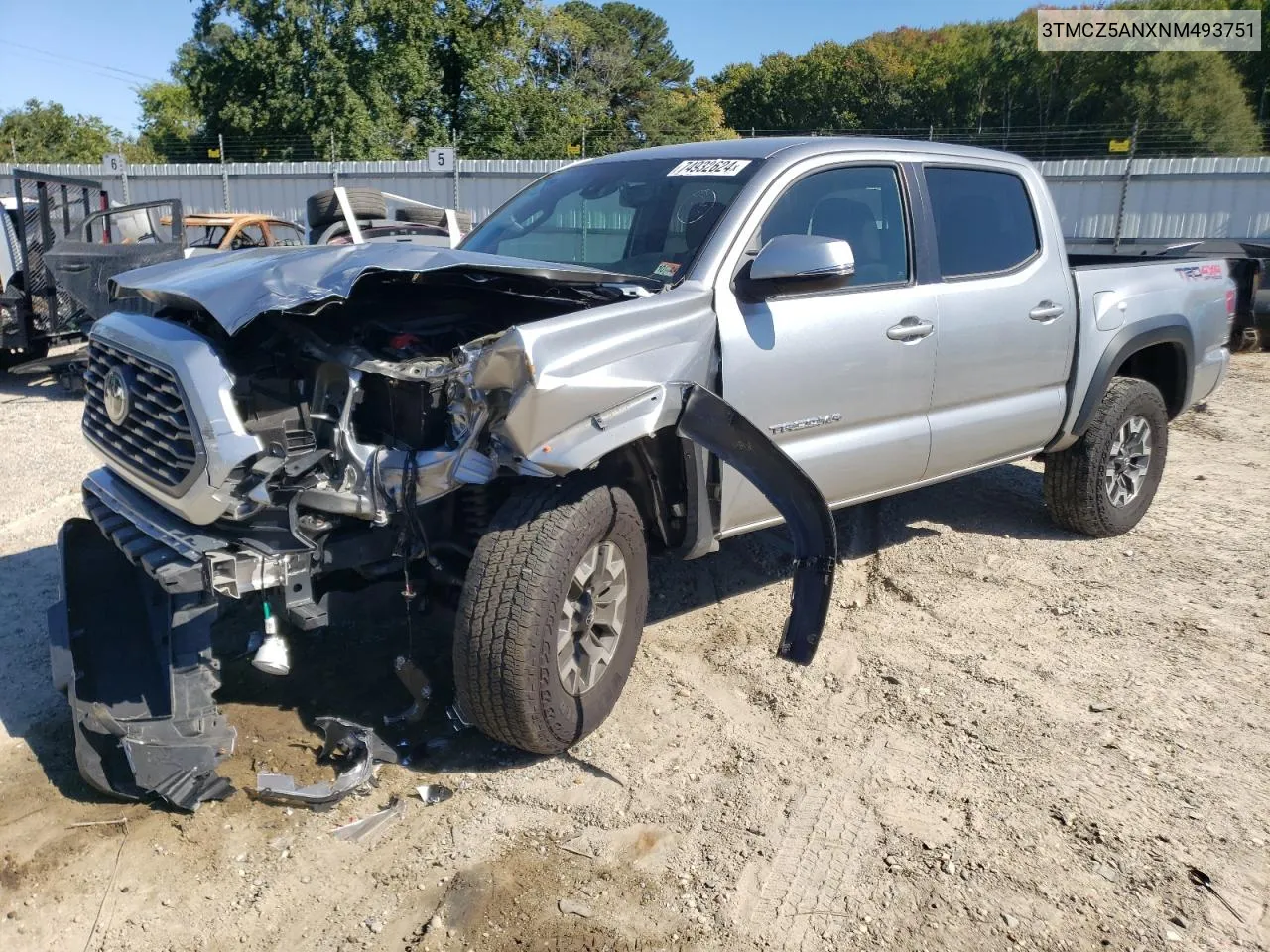 2022 Toyota Tacoma Double Cab VIN: 3TMCZ5ANXNM493751 Lot: 74932624