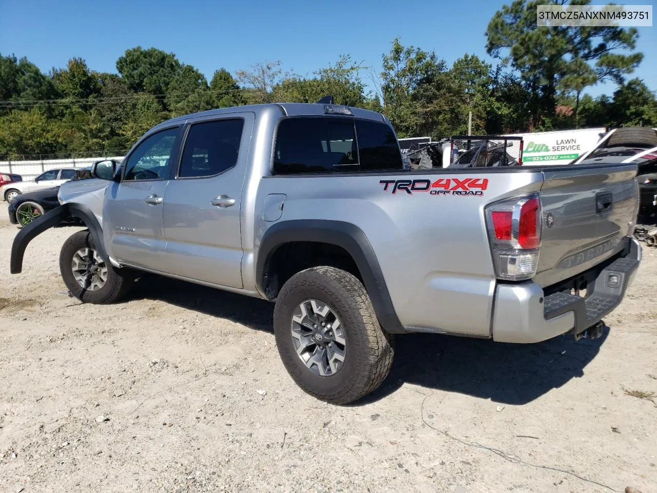 2022 Toyota Tacoma Double Cab VIN: 3TMCZ5ANXNM493751 Lot: 74932624