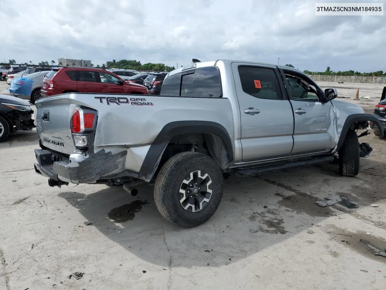 2022 Toyota Tacoma Double Cab VIN: 3TMAZ5CN3NM184935 Lot: 74984574