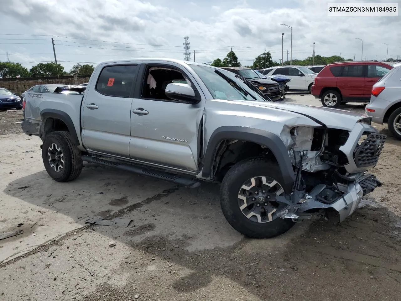 2022 Toyota Tacoma Double Cab VIN: 3TMAZ5CN3NM184935 Lot: 74984574