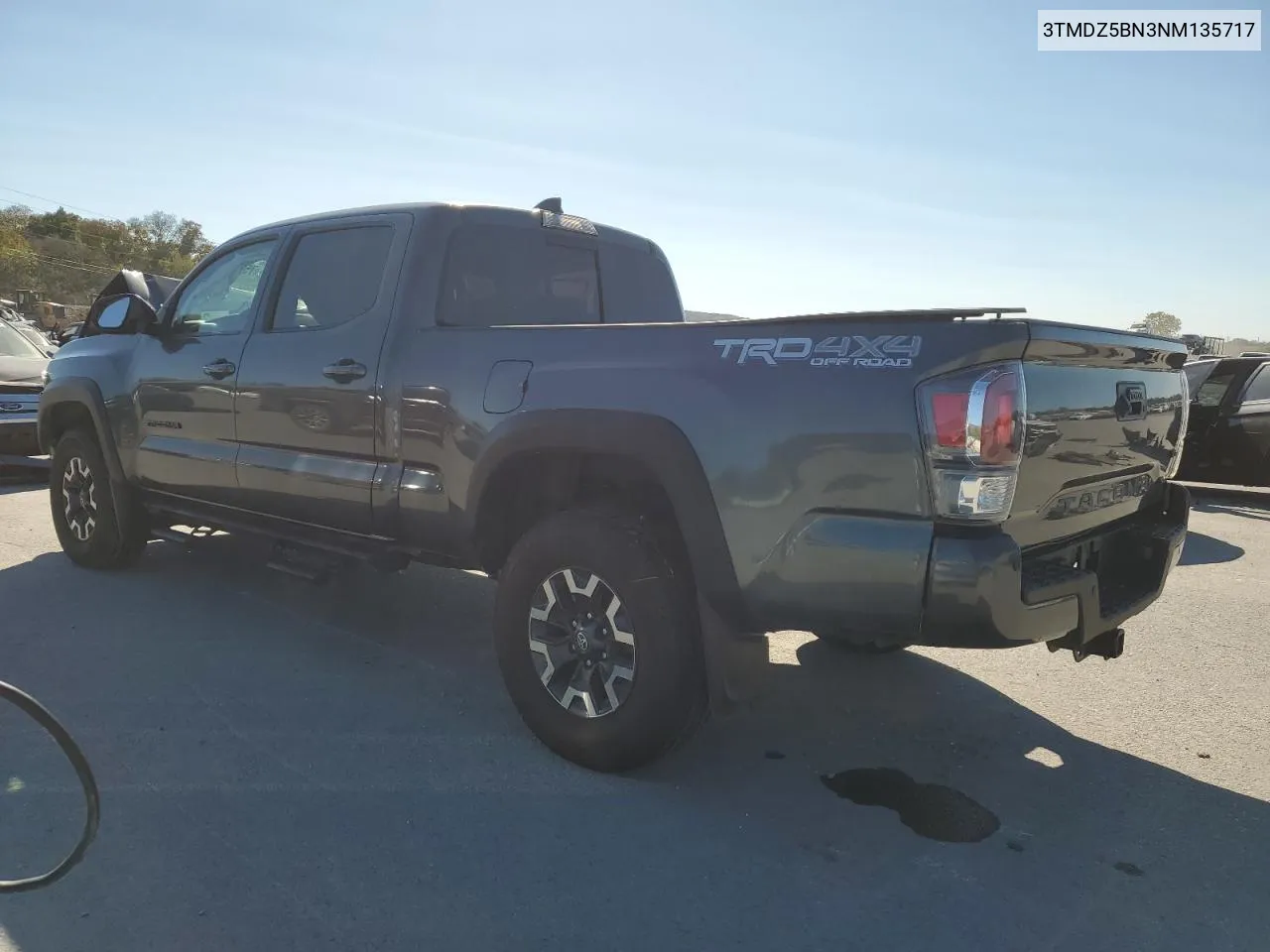 2022 Toyota Tacoma Double Cab VIN: 3TMDZ5BN3NM135717 Lot: 75032644