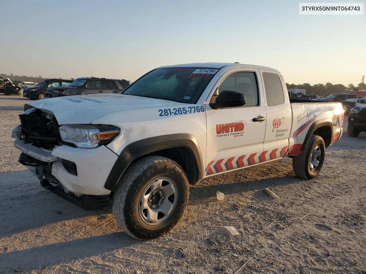 2022 Toyota Tacoma Access Cab VIN: 3TYRX5GN9NT064743 Lot: 75314294