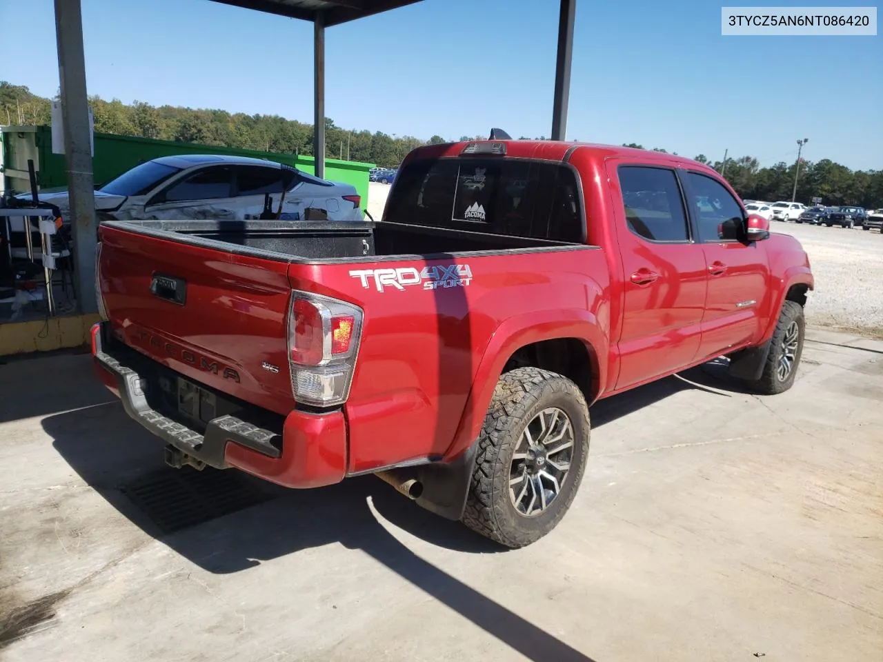 2022 Toyota Tacoma Double Cab VIN: 3TYCZ5AN6NT086420 Lot: 76257204