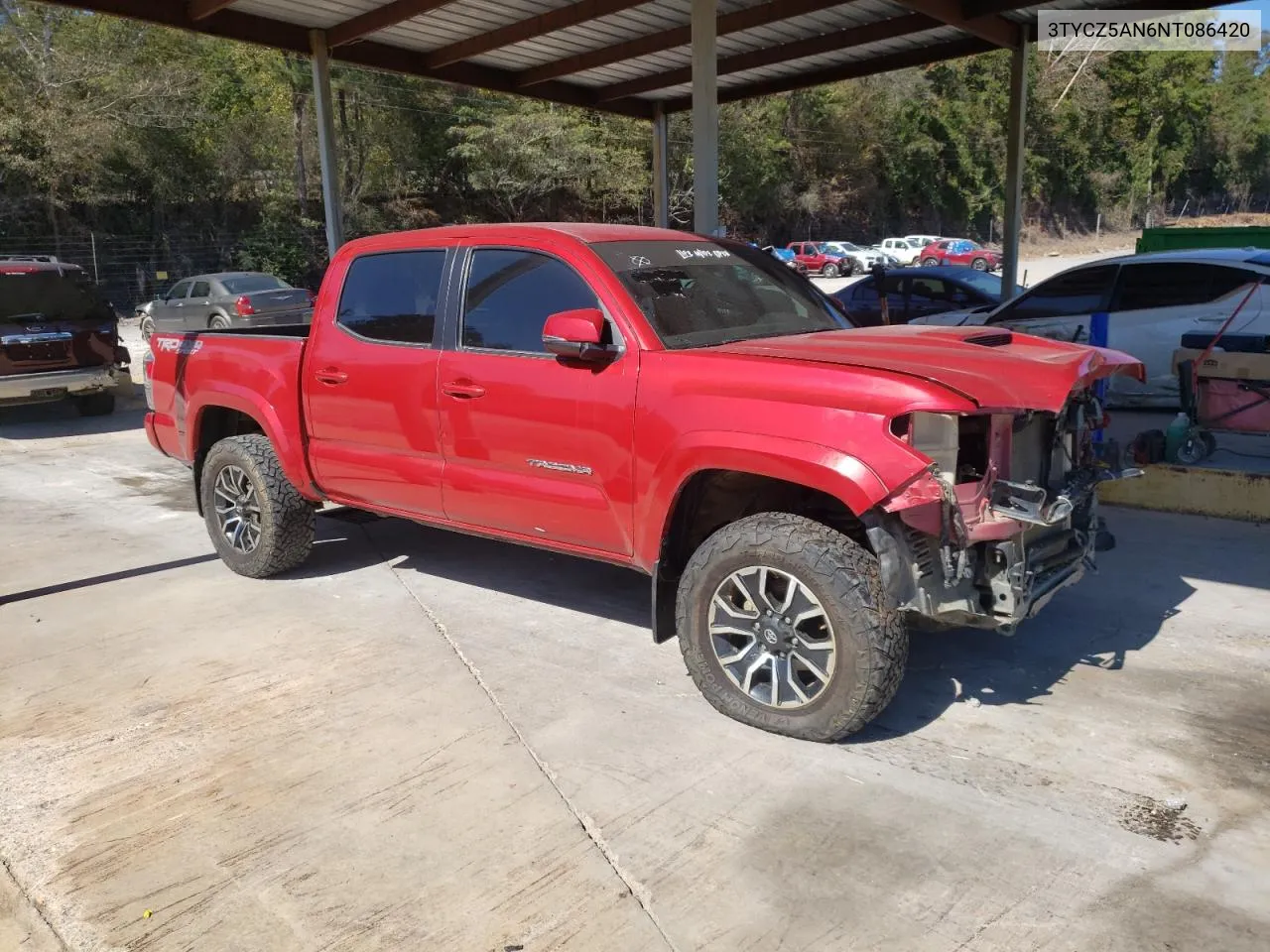 2022 Toyota Tacoma Double Cab VIN: 3TYCZ5AN6NT086420 Lot: 76257204