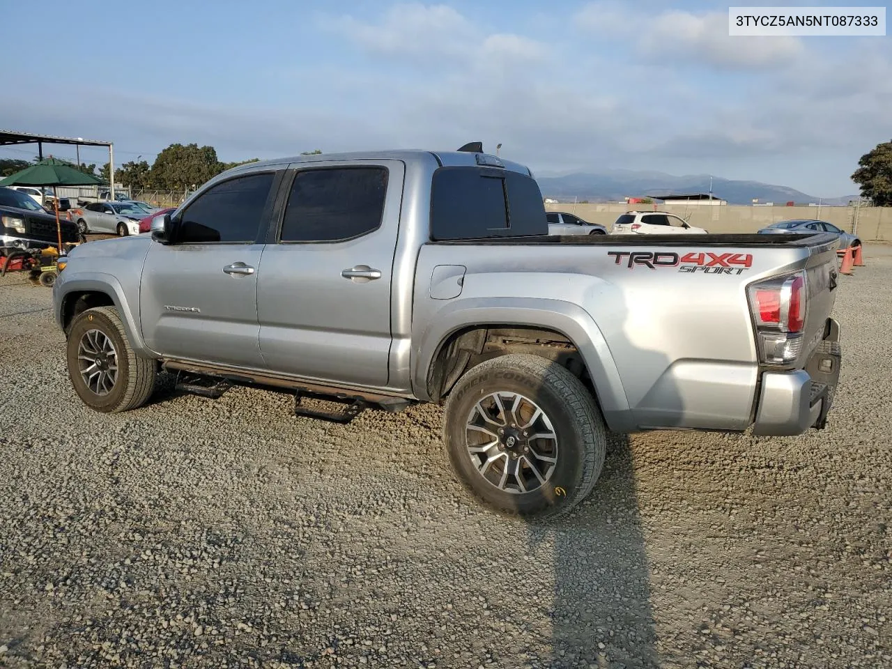 2022 Toyota Tacoma Double Cab VIN: 3TYCZ5AN5NT087333 Lot: 76330354