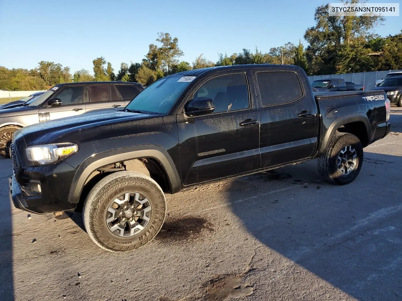 2022 Toyota Tacoma Double Cab VIN: 3TYCZ5AN3NT095141 Lot: 77169884