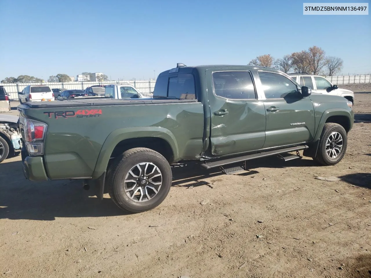 2022 Toyota Tacoma Double Cab VIN: 3TMDZ5BN9NM136497 Lot: 77247094