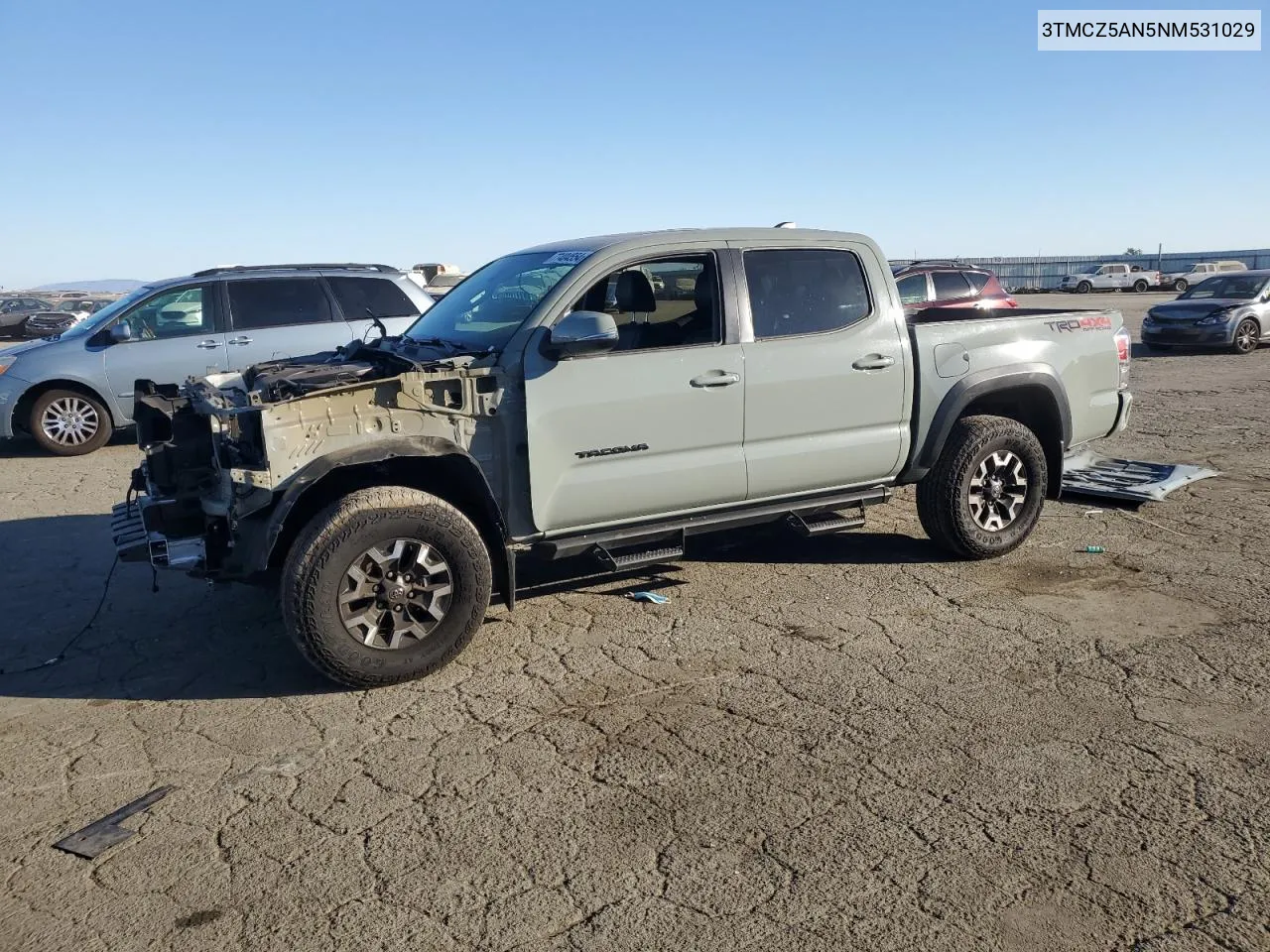 2022 Toyota Tacoma Double Cab VIN: 3TMCZ5AN5NM531029 Lot: 77404554