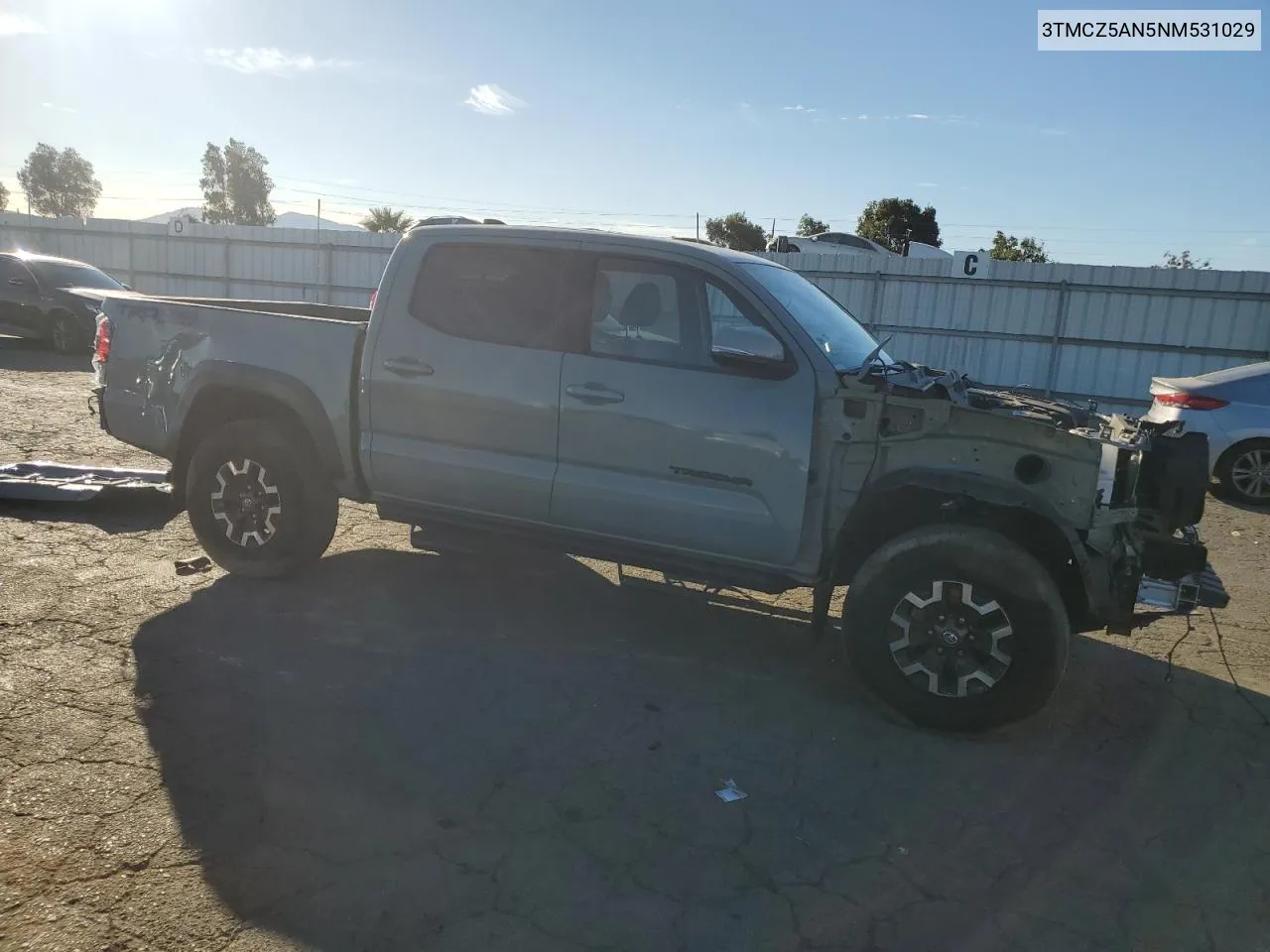 2022 Toyota Tacoma Double Cab VIN: 3TMCZ5AN5NM531029 Lot: 77404554