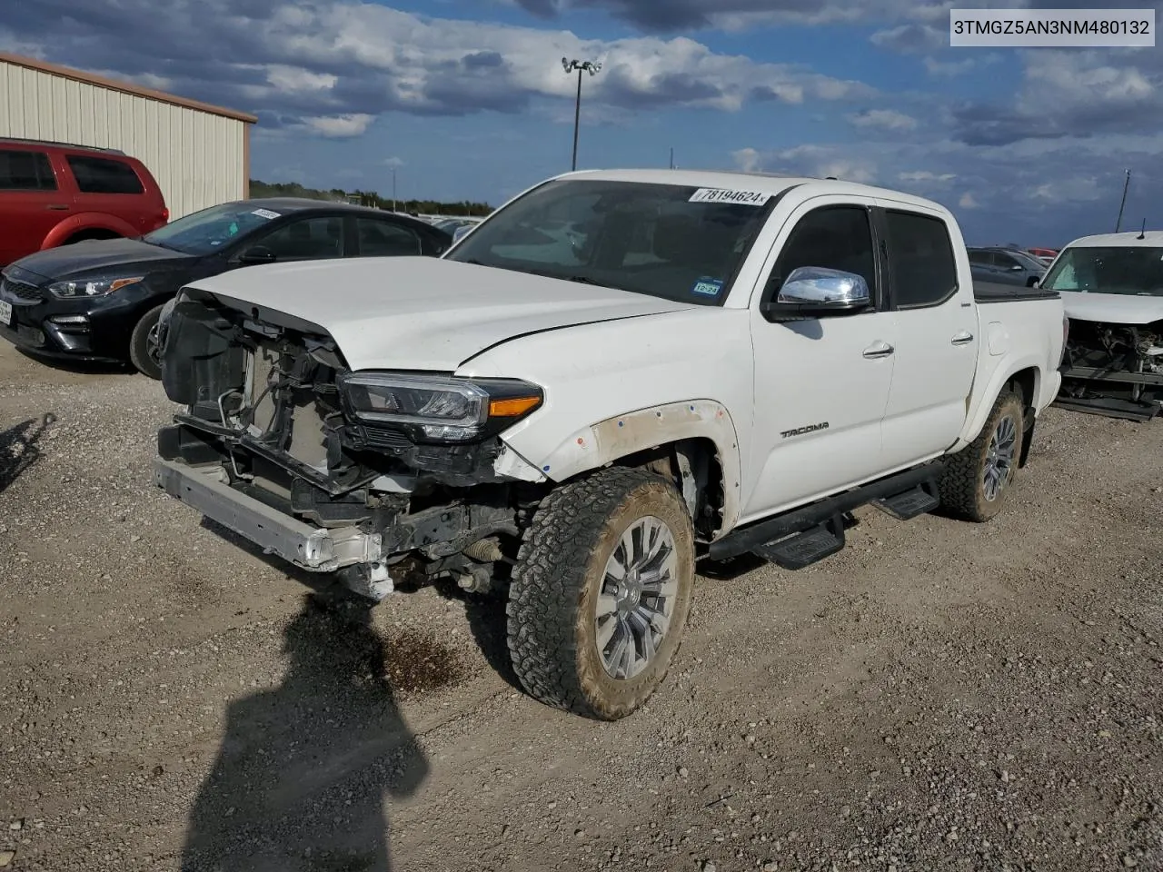 2022 Toyota Tacoma Double Cab VIN: 3TMGZ5AN3NM480132 Lot: 78194624