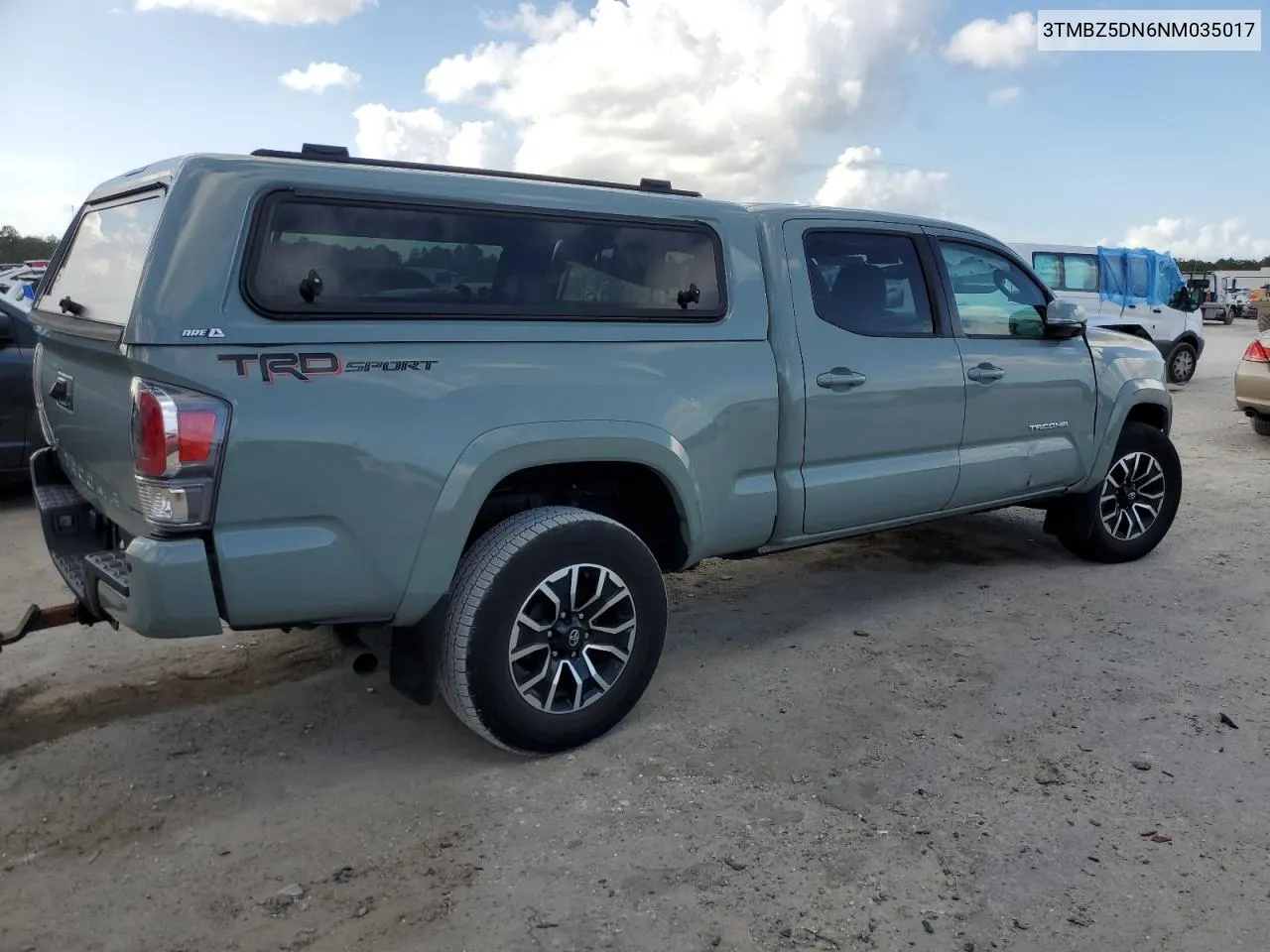 2022 Toyota Tacoma Double Cab VIN: 3TMBZ5DN6NM035017 Lot: 78368354