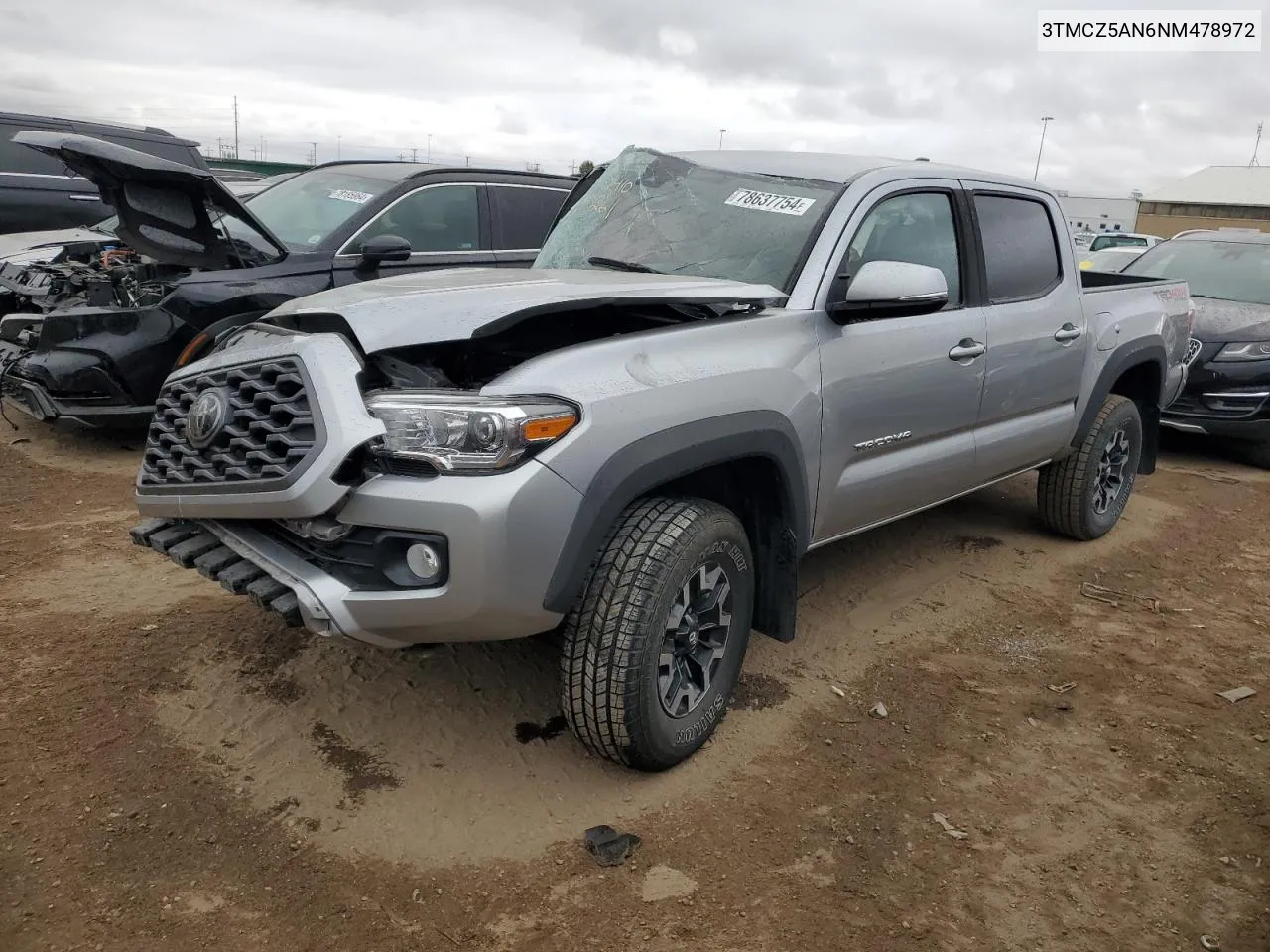 2022 Toyota Tacoma Double Cab VIN: 3TMCZ5AN6NM478972 Lot: 78637754