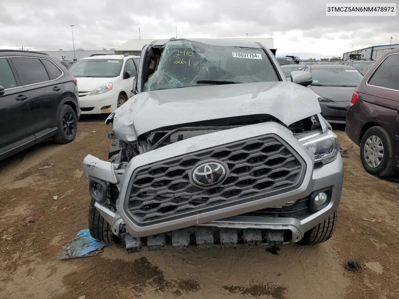 2022 Toyota Tacoma Double Cab VIN: 3TMCZ5AN6NM478972 Lot: 78637754