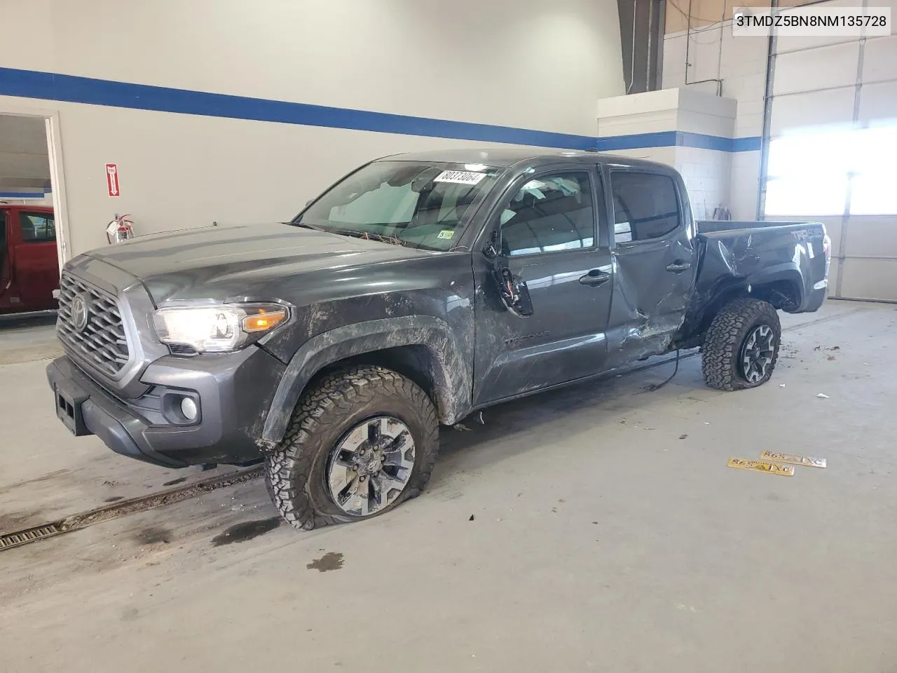 2022 Toyota Tacoma Double Cab VIN: 3TMDZ5BN8NM135728 Lot: 80373064