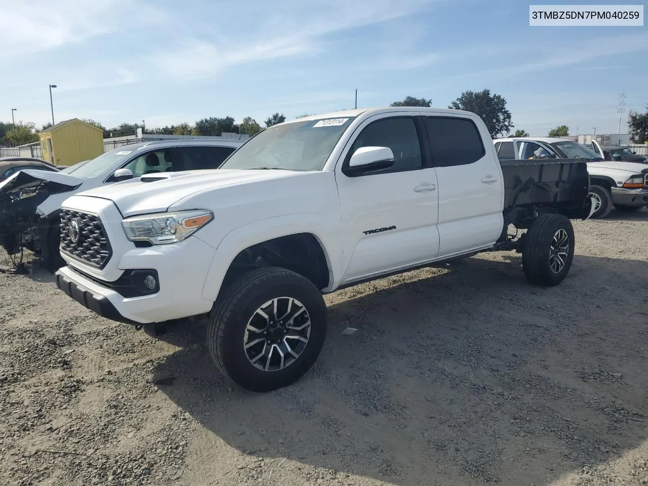 2023 Toyota Tacoma Double Cab VIN: 3TMBZ5DN7PM040259 Lot: 71313114