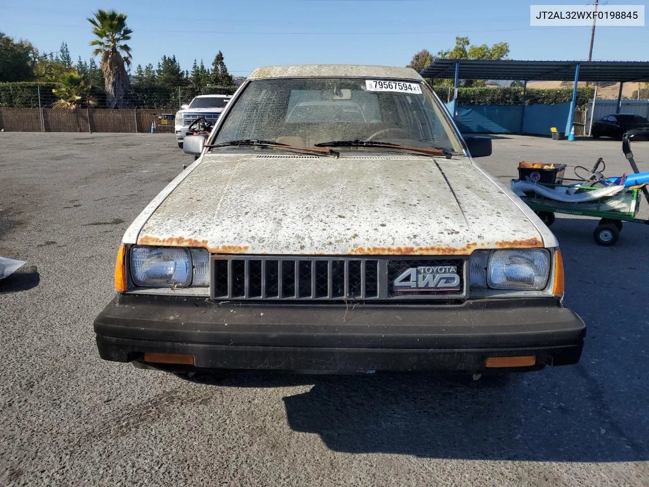 1985 Toyota Tercel Deluxe 4X4 VIN: JT2AL32WXF0198845 Lot: 79567594