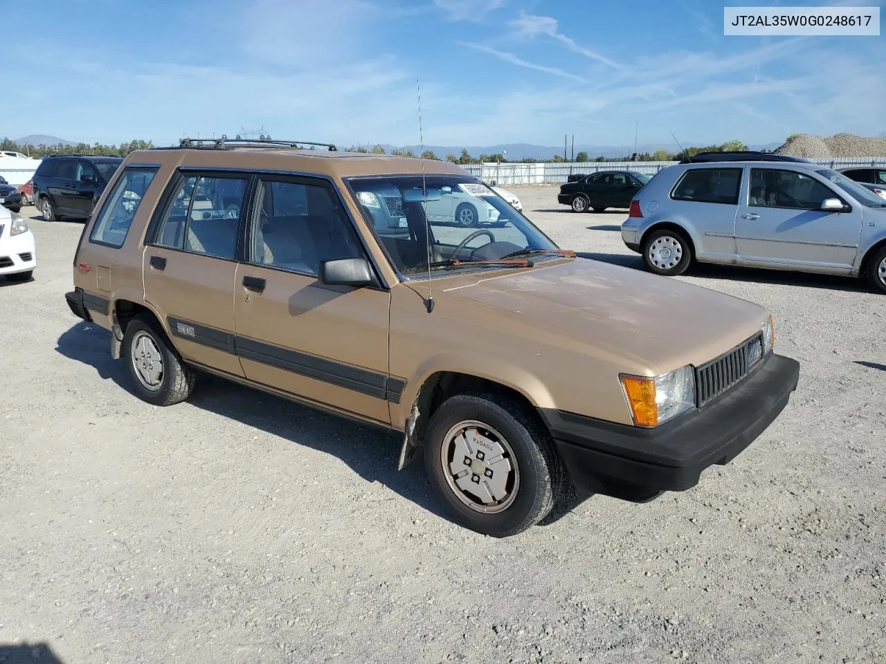 1986 Toyota Tercel Sr5 VIN: JT2AL35W0G0248617 Lot: 69808434