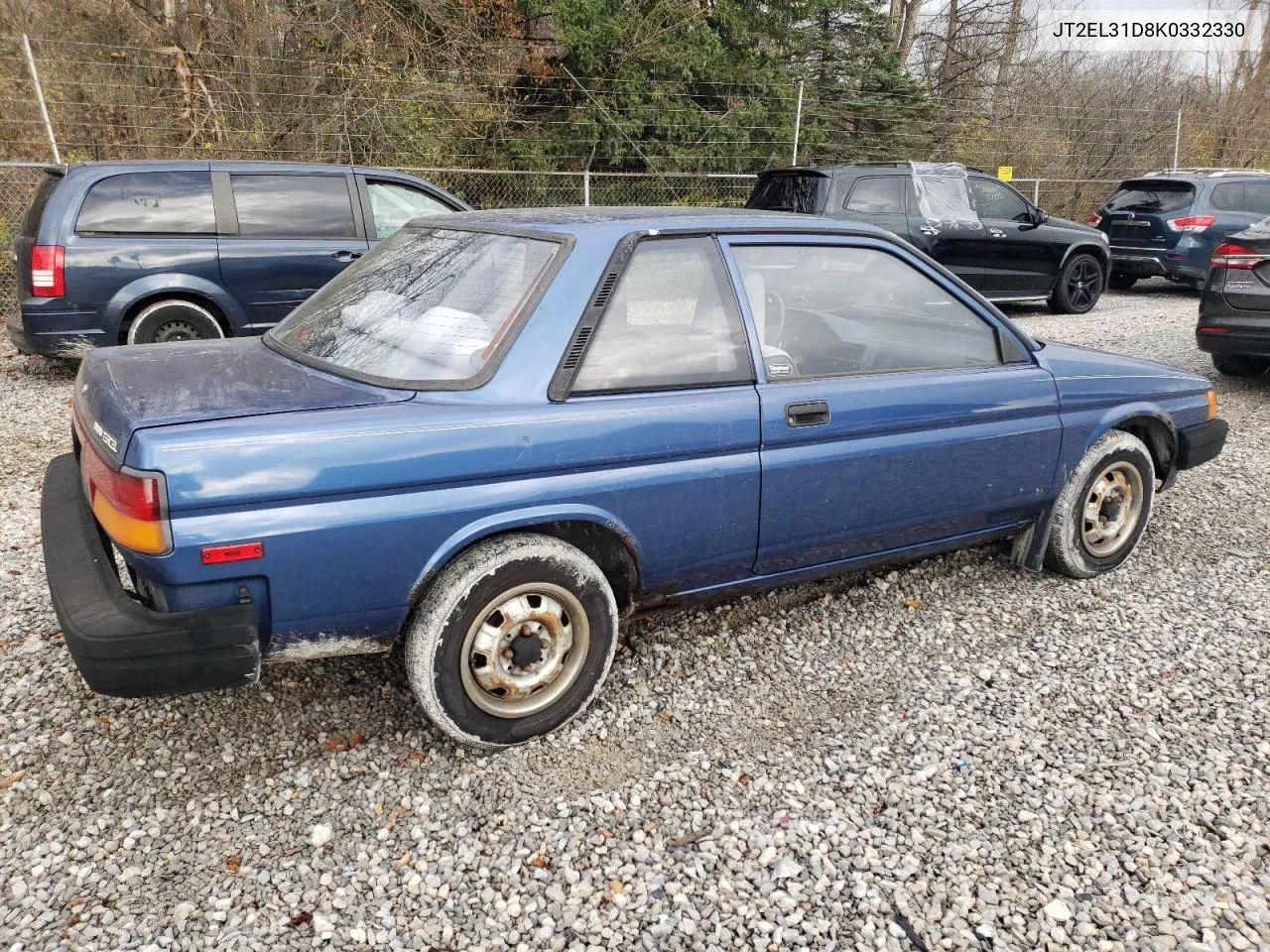 1989 Toyota Tercel VIN: JT2EL31D8K0332330 Lot: 77784844