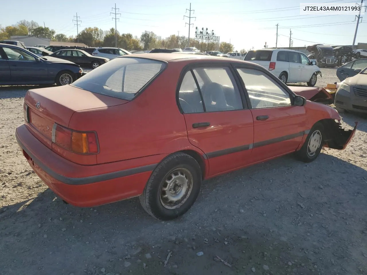 1991 Toyota Tercel Deluxe VIN: JT2EL43A4M0121993 Lot: 76939224