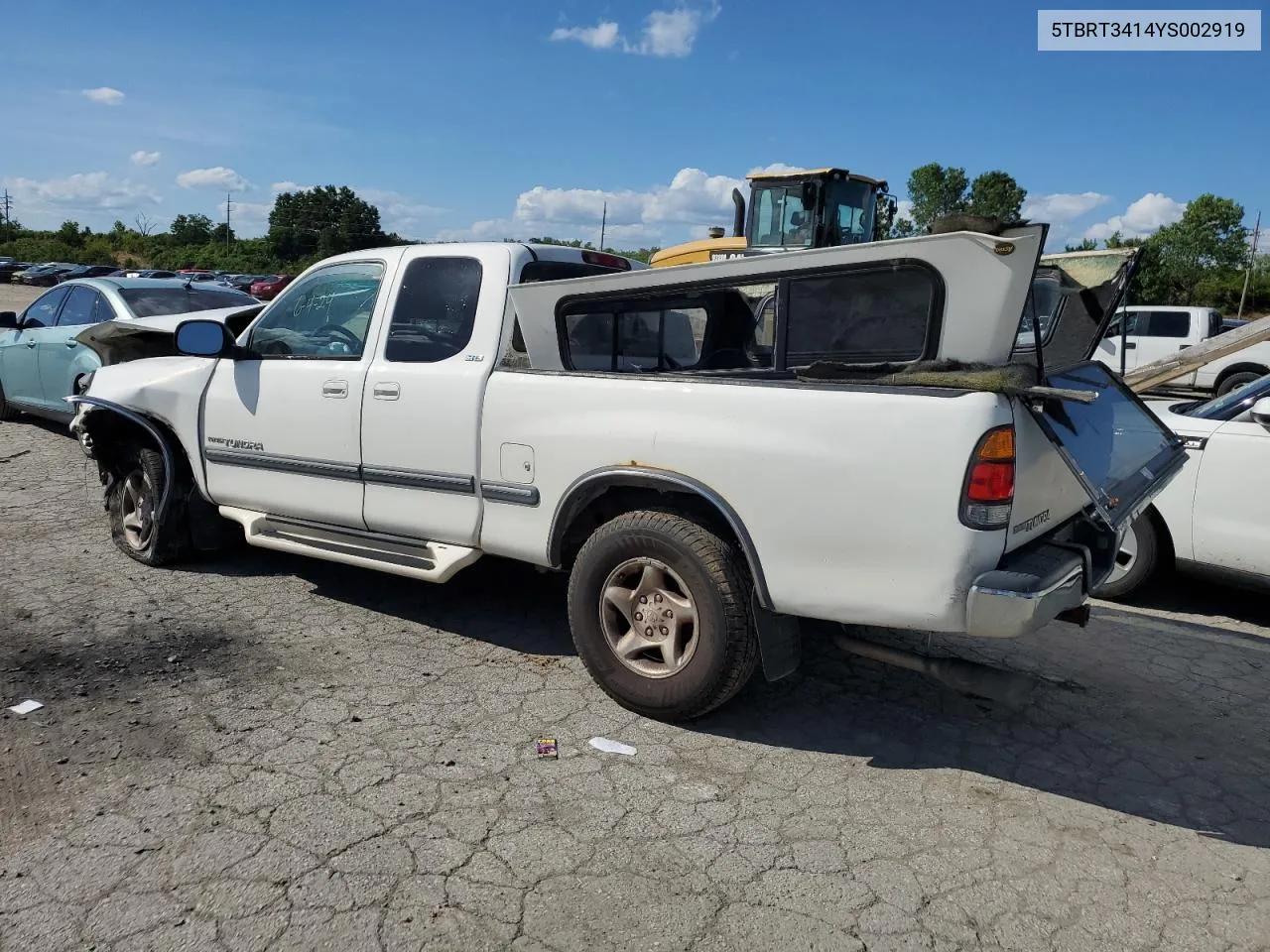 2000 Toyota Tundra Access Cab VIN: 5TBRT3414YS002919 Lot: 58081674