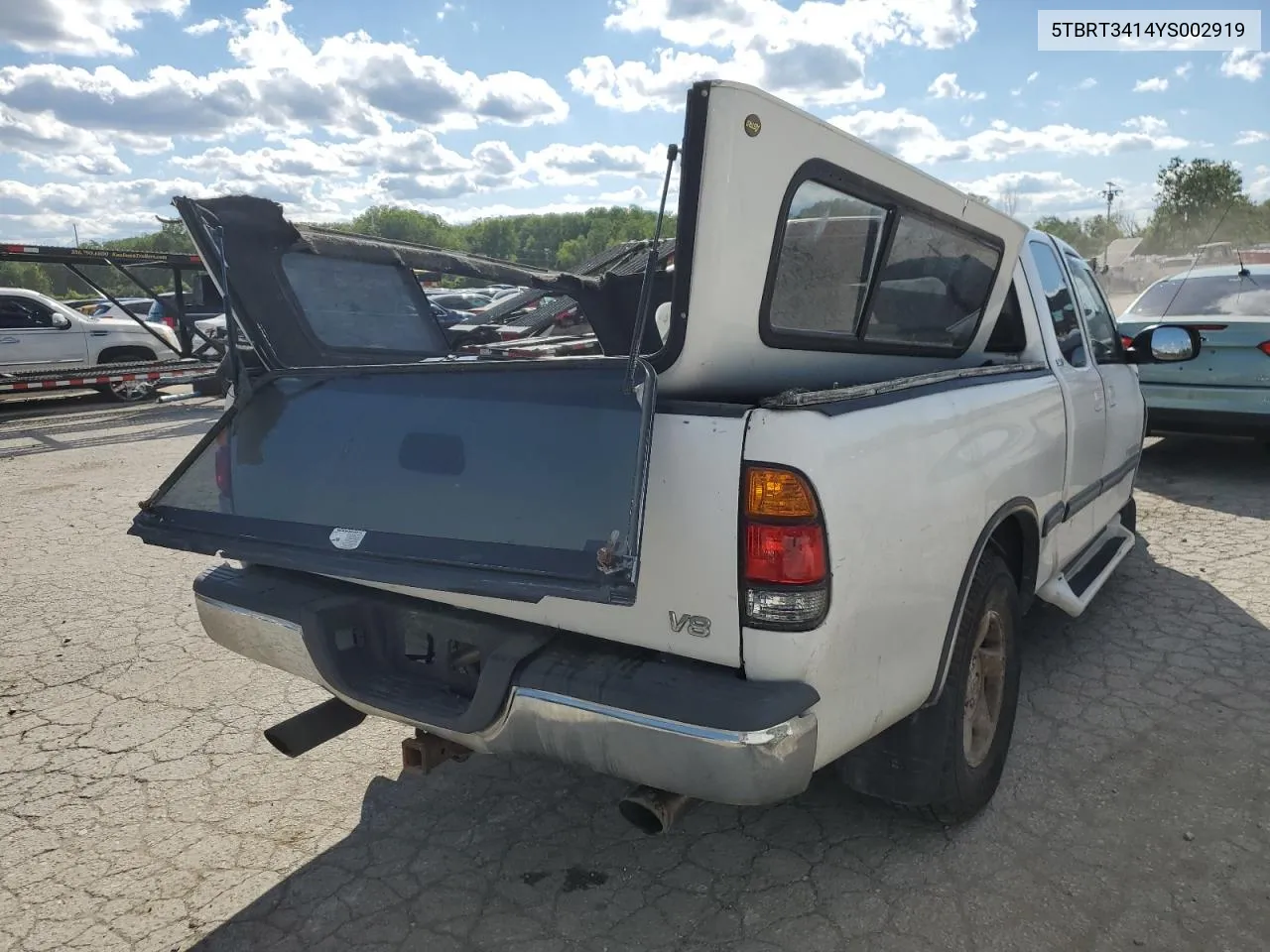 2000 Toyota Tundra Access Cab VIN: 5TBRT3414YS002919 Lot: 58081674