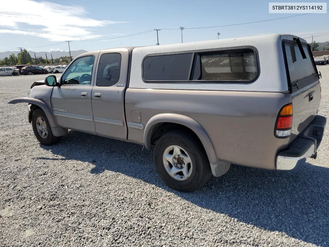 5TBRT3812YS114192 2000 Toyota Tundra Access Cab Limited