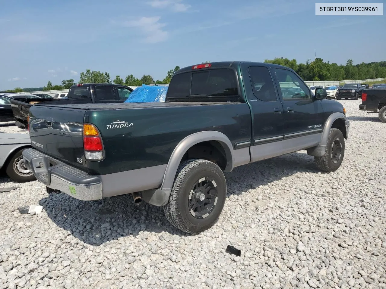 2000 Toyota Tundra Access Cab Limited VIN: 5TBRT3819YS039961 Lot: 63671224