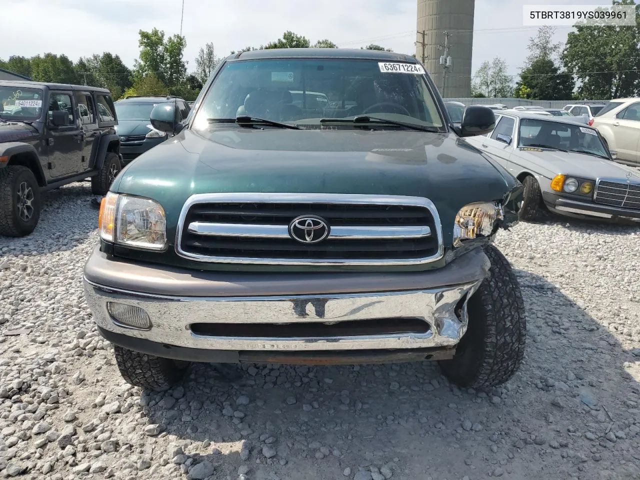 2000 Toyota Tundra Access Cab Limited VIN: 5TBRT3819YS039961 Lot: 63671224