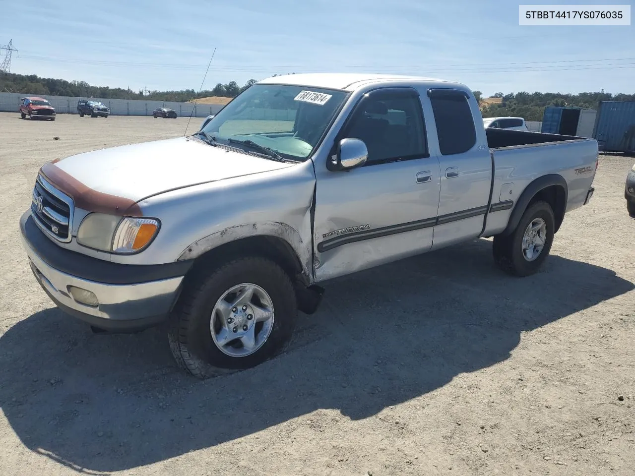 2000 Toyota Tundra Access Cab VIN: 5TBBT4417YS076035 Lot: 68173614