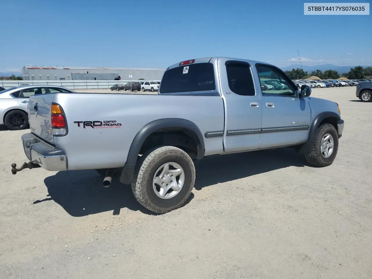 2000 Toyota Tundra Access Cab VIN: 5TBBT4417YS076035 Lot: 68173614