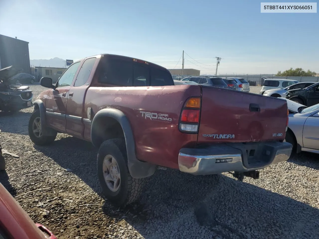 2000 Toyota Tundra Access Cab VIN: 5TBBT441XYS066051 Lot: 69050304